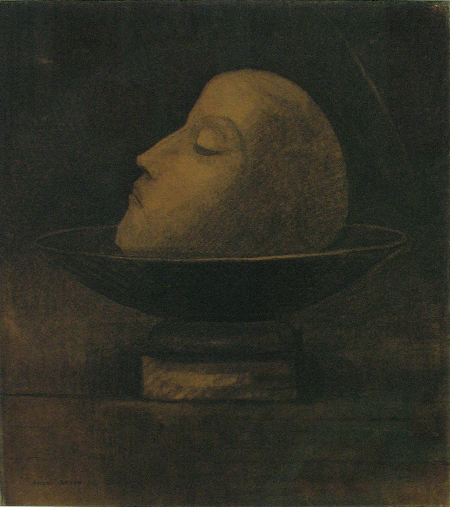 Head of a Martyr by Odilon Redon (1877)